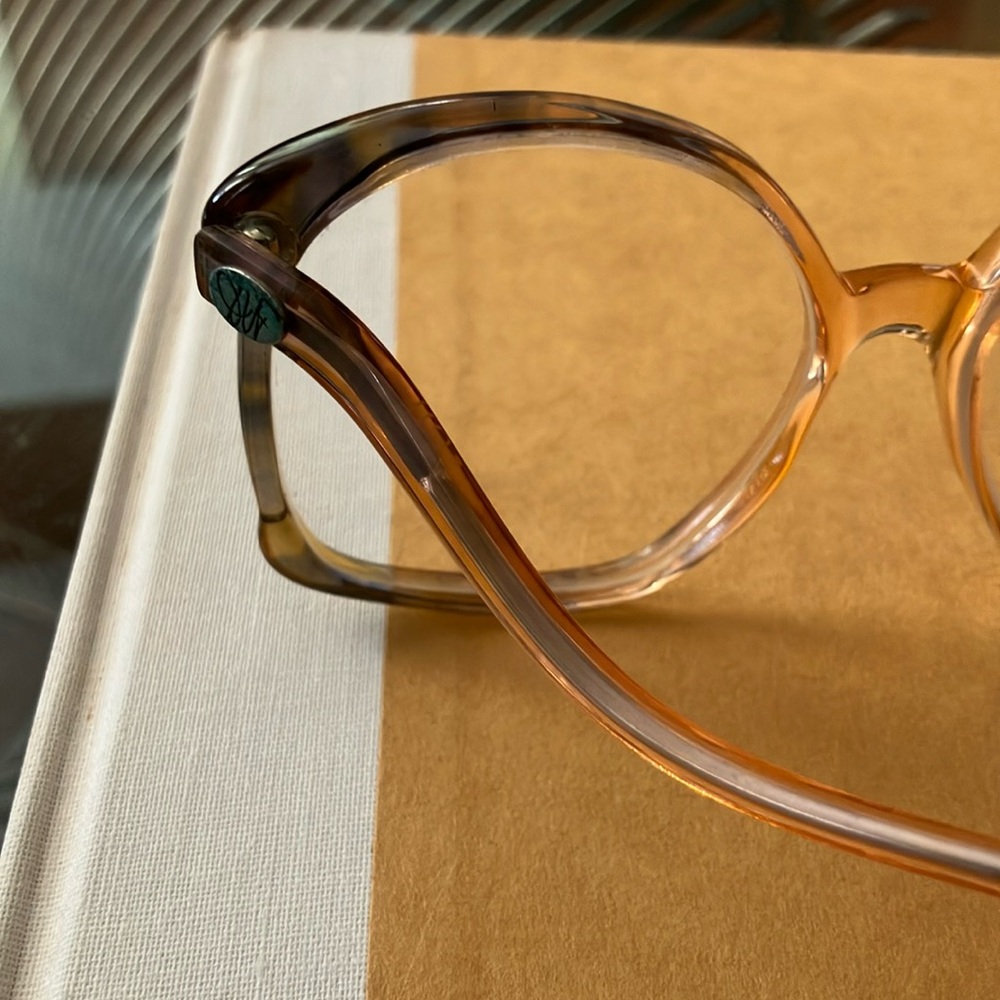 Vintage 70s 80s DVF Gradient Brown Glasses eyeglasses frames - Picture 7 of 16